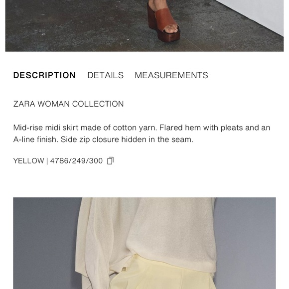 Zara Light Yellow A-Line Skirt - Picture 2 of 9